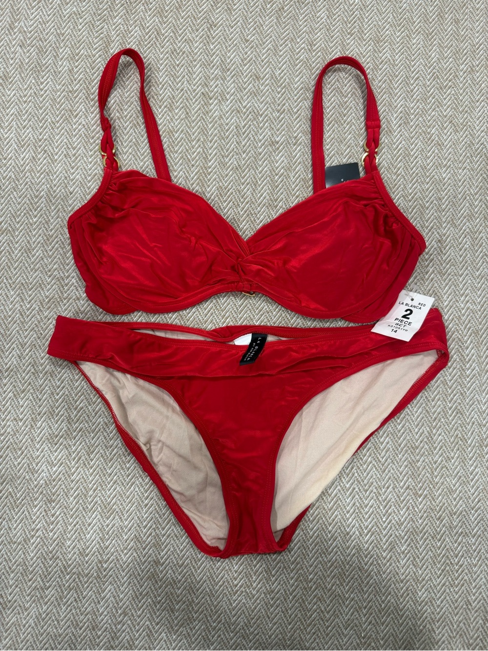 La Blanca Red Underwire Bikini Set
